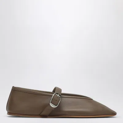 Le Monde Beryl Ballerina Stella In Dove-coloured Leather In Beige
