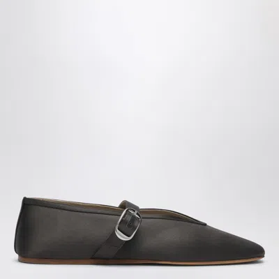 LE MONDE BERYL LE MONDE BÉRYL BALLERINA STELLA IN SATIN COLOUR CHOCOLATE