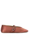 Le Monde Beryl Silk Buckle Flats In Red
