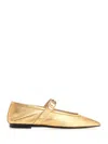 Le Monde Beryl Leather Ballerina Shoes In Gold