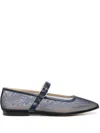 Le Monde Beryl Mesh Mary Jane Ballerina Flats In Black