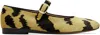 Le Monde Beryl Black & Yellow Tiger Print Bevilacqua Velvet Ballerina Flats In Tig