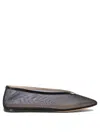 LE MONDE BERYL BLACK BALLERINAS IN FISHNET STYLE IN LEATHER WOMAN