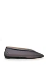 Le Monde Beryl Black Ballerinas In Fishnet Style In Leather Woman In Black