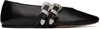 Le Monde Beryl Claudia Croc-embossed Leather Ballet Flats In Black