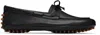 Le Monde Beryl Black Driver Slip-on Loafers In Black