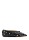 Le Monde Beryl Luna Stud-embellished Leather Ballerina Shoes In Black