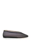 Le Monde Beryl Black Ballerinas In Fishnet Style In Leather Woman In Black