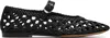 Le Monde Beryl Black Mary Jane With Strap In Woven Leather Woman In Black