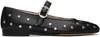 Le Monde Beryl Black Mary Jane Studded Leather Ballerina Flats In Bla