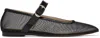 Le Monde Beryl Black Mesh Mary Jane Ballerina Flats In Black