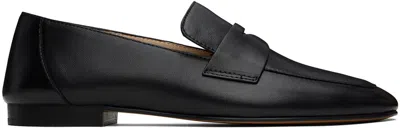 Le Monde Beryl Soft Placket Leather Loafers In Bla