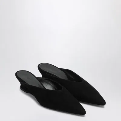 LE MONDE BERYL LE MONDE BERYL  BLACK WEDGE MULE IN SUEDE