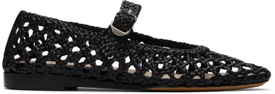 Le Monde Beryl Black Woven Mary Jane Ballerina Flats In Bla Black