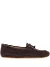 Le Monde Beryl Bow-tie Detail Stitched Loafers In Brown