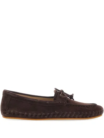 LE MONDE BERYL BOW-TIE DETAIL STITCHED LOAFERS