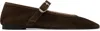 Le Monde Beryl Suede Mary Jane Ballet Flats In Chocolate