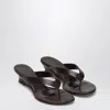 Le Monde Beryl Brown Wedge Flip-flop Sandals