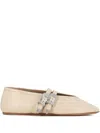 Le Monde Beryl Buckle-embellished Ballet Flats In Neutral