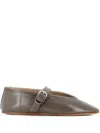 Le Monde Beryl Ballerina Stella In Dove-coloured Leather In Brown