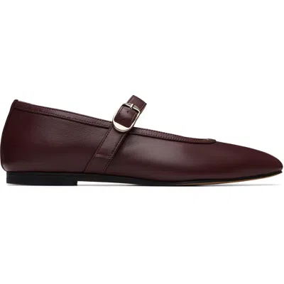 Le Monde Beryl Burgundy Ballet Mary Jane Ballerina Flats In Brown