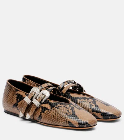 Le Monde Beryl Le Monde Béryl Classic Claudia Leather Mary Jane Flats In Brown