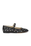 Le Monde Beryl Studded Leather Mary Jane Ballerina Flats In Black