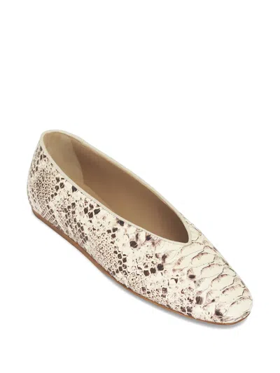 Le Monde Beryl Classic Regency Snake-effect Leather Ballet Flats In Multi