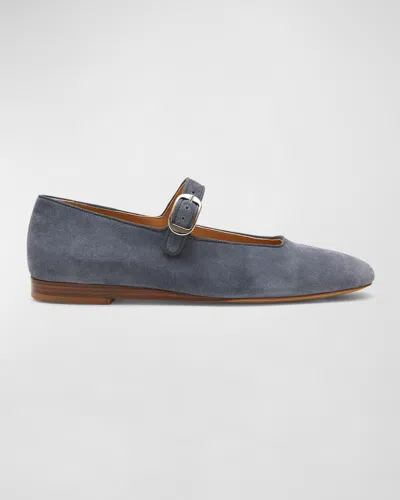 Le Monde Beryl Classic Suede Mary Jane Ballerina Flats In Grey