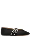 Le Monde Beryl Womens Black Claudia Double-strap Suede Ballet Courts In Black