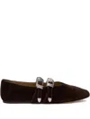 Le Monde Beryl Claudia Buckle Ballet Flats In Brown