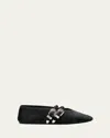 Le Monde Beryl Womens Black Claudia Double-strap Suede Ballet Courts