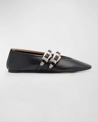LE MONDE BERYL CLAUDIA LEATHER MARY JANE BALLERINA FLATS