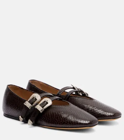 Le Monde Beryl Le Monde Béryl Claudia Leather Mary Jane Flats In Brown