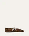 Le Monde Beryl Claudia Leopard Mary Jane Ballerina Flats In Animal Print