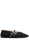Le Monde Beryl Womens Black Claudia Double-strap Suede Ballet Courts In Black