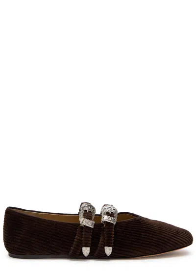 Le Monde Beryl Claudia Satin Ballet Flats In Brown