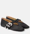Le Monde Beryl Claudia Satin Mary Jane Flats In Schwarz