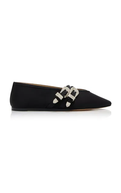 Le Monde Beryl Claudia Western Buckle Ballet Flat In Black