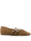 Le Monde Beryl Claudia Suede Ballerina Shoes In Brown
