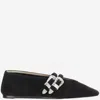 Le Monde Beryl Womens Black Claudia Double-strap Suede Ballet Courts In Black