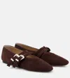 Le Monde Beryl Suede Stella Flats In Dark Chocolate