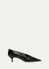 Le Monde Beryl Le Monde Béryl Pointed Toe Pumps With Crocodile Textured Finish In Black