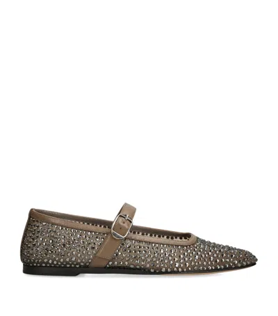LE MONDE BERYL CRYSTAL-EMBELLISHED MARY JANE FLATS
