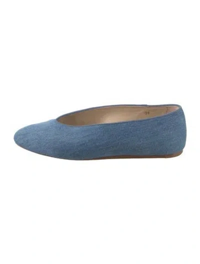 Pre-owned Le Monde Beryl Denim Ballet Flats In Blue