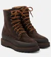 Le Monde Beryl Dolomite Suede Lace-up Boots In Brown