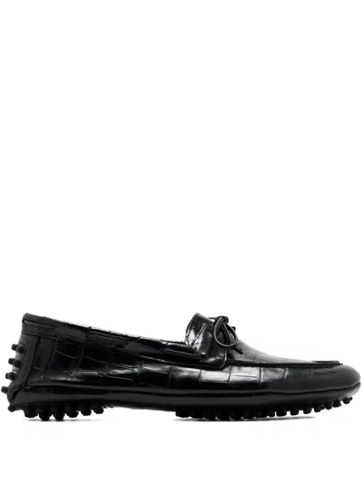 Le Monde Beryl Driver Embossed Moccasins In Black
