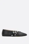 Le Monde Beryl Claudia Croc-embossed Leather Ballet Flats In Black