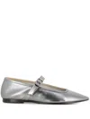 Le Monde Beryl Leather Ballet Flats In Silver