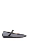 Le Monde Beryl Mesh Mary Jane Ballerina Flats In Black